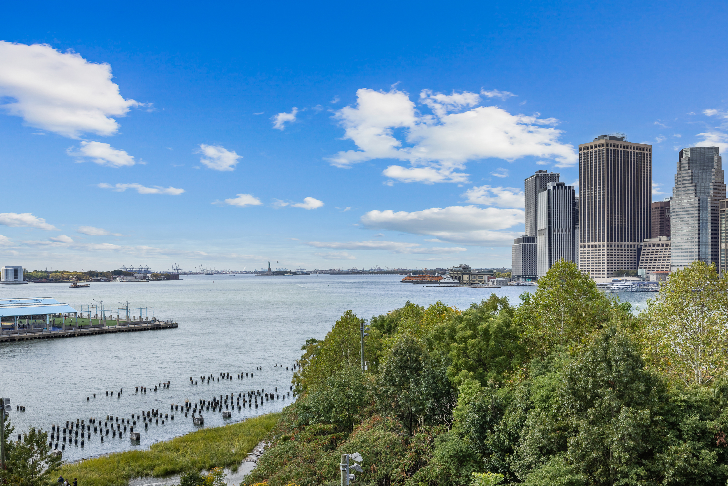 90 Furman Street, Unit N800 Brooklyn, NY 11201 - Photo 32 of 49 a view of a lake with a big yard and large trees