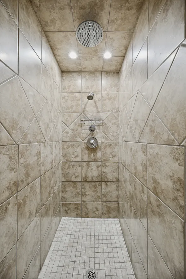 a bathroom with a shower