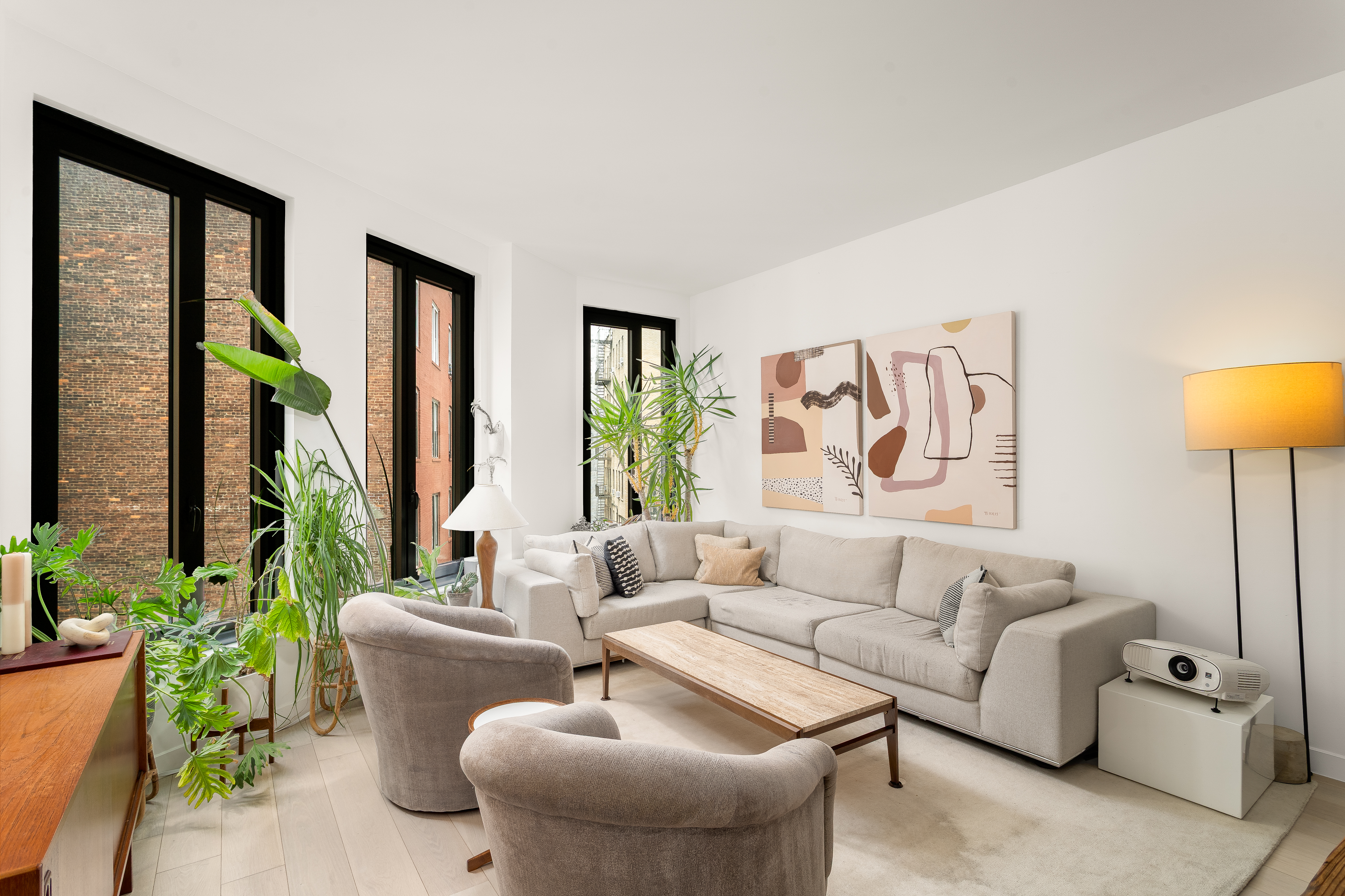 856 Washington Avenue, Unit 5A Brooklyn, NY 11238 - Photo 8 of 19 a living room with furniture and a potted plant