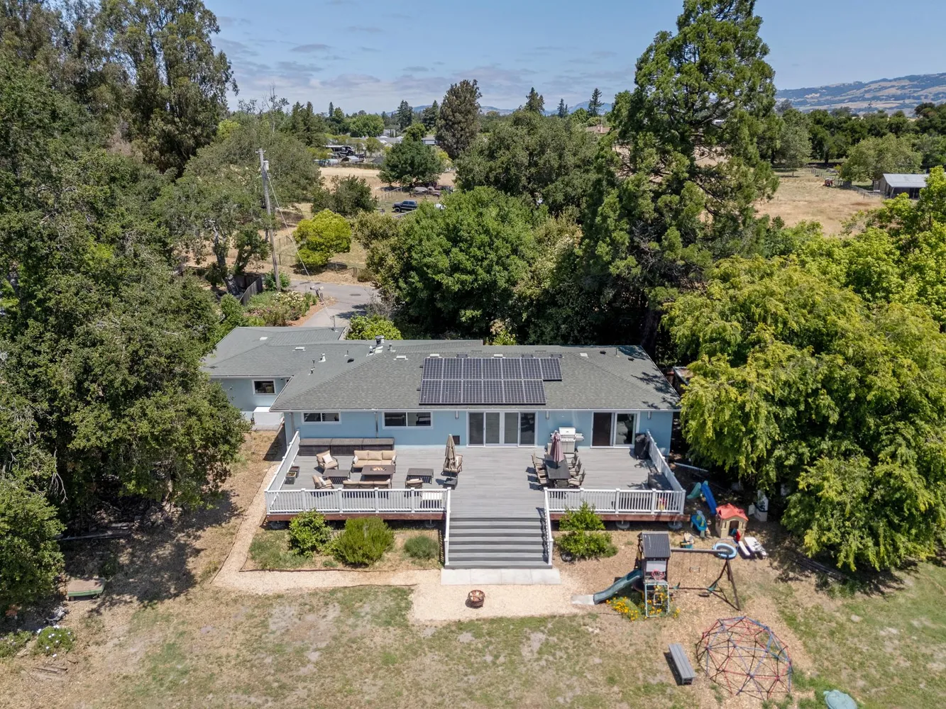 a view of a yard with plants