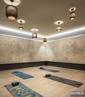 a room with gym equipment