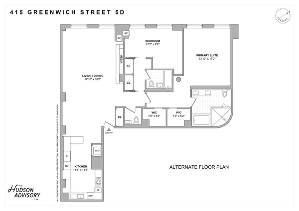 $3,995,000 | 415 Greenwich Street, Unit 5D | TriBeCa