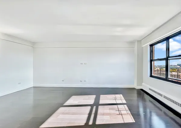 an empty room with a window