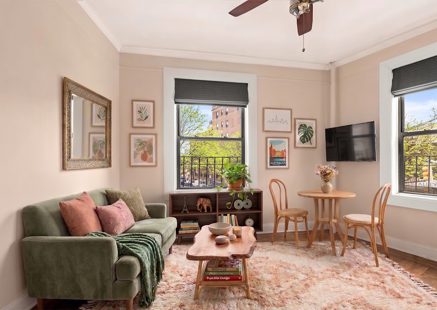 400 Lincoln Place, Unit 2B Brooklyn, NY 11238 - Photo 1 of 10 a living room with furniture and flat screen tv