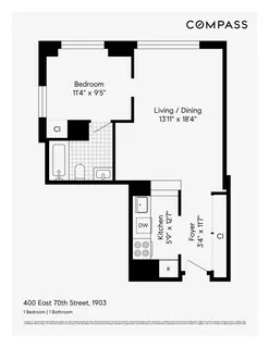 $645,000 | 400 East 70th Street, Unit 1903 | Lenox Hill