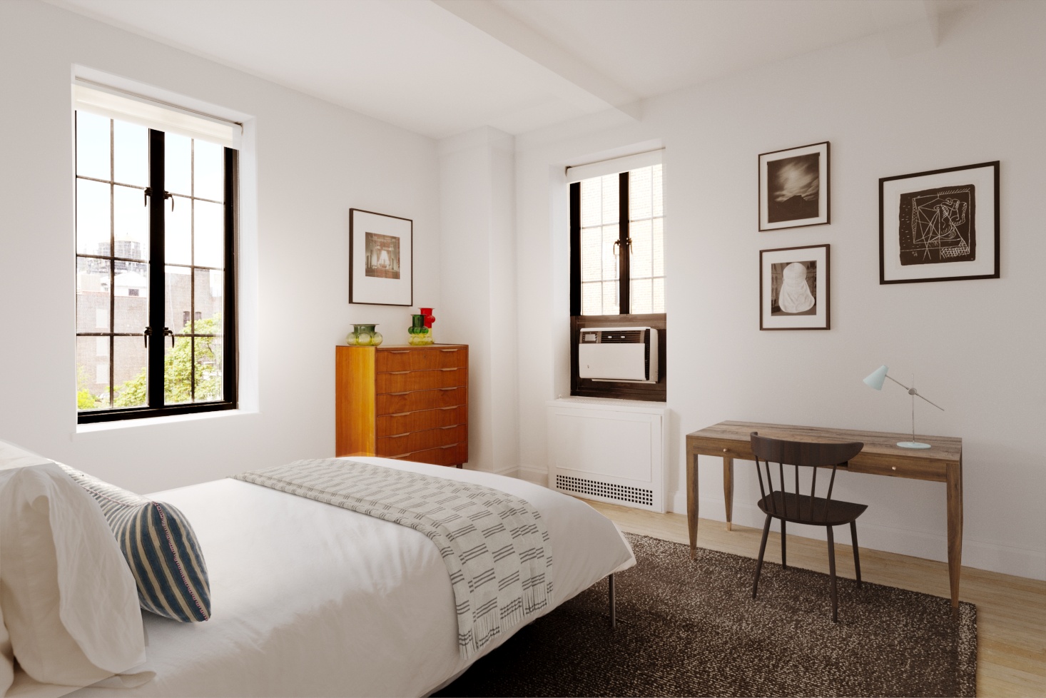 201 West 16th Street, Unit 9A Manhattan, NY 10011 - Photo 7 of 14 a bedroom with a bed and a window