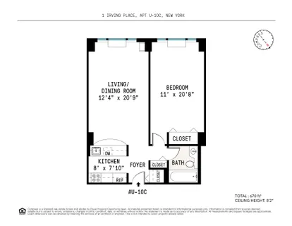 $1,050,000 | 1 Irving Place, Unit U10C | Gramercy