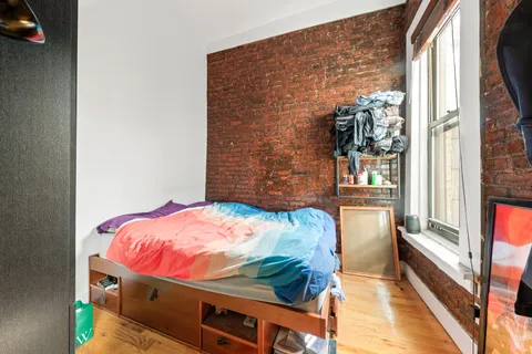 a room with blue walls