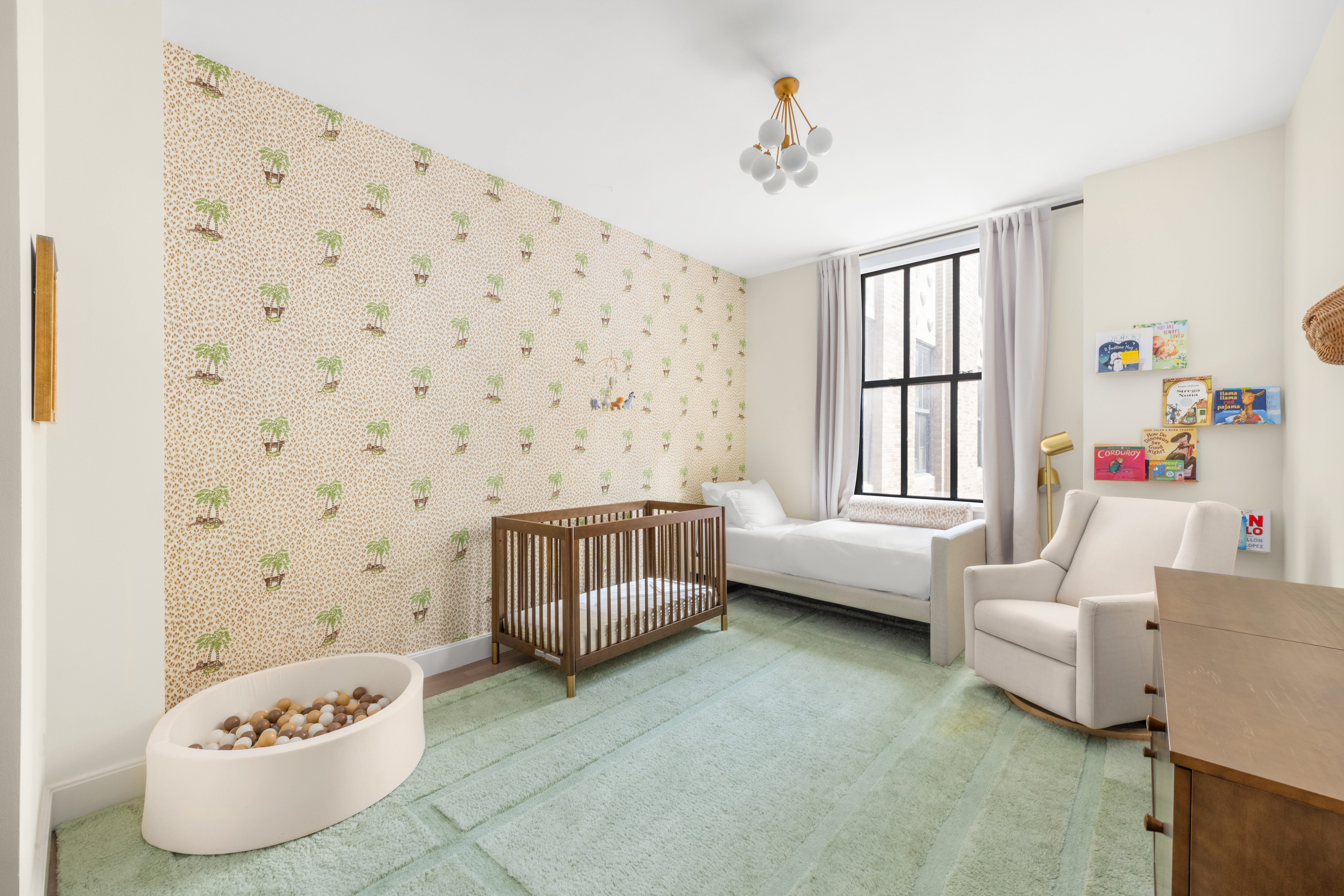 100 Barclay Street, Unit 16H Manhattan, NY 10007 - Photo 7 of 12 a living room with furniture and a window