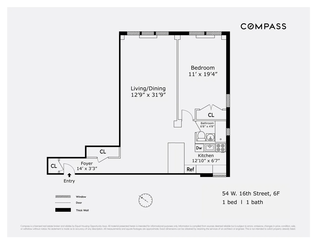 $935,000 | 54 West 16th Street, Unit 6F | Flatiron