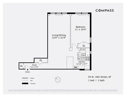 $935,000 | 54 West 16th Street, Unit 6F | Flatiron