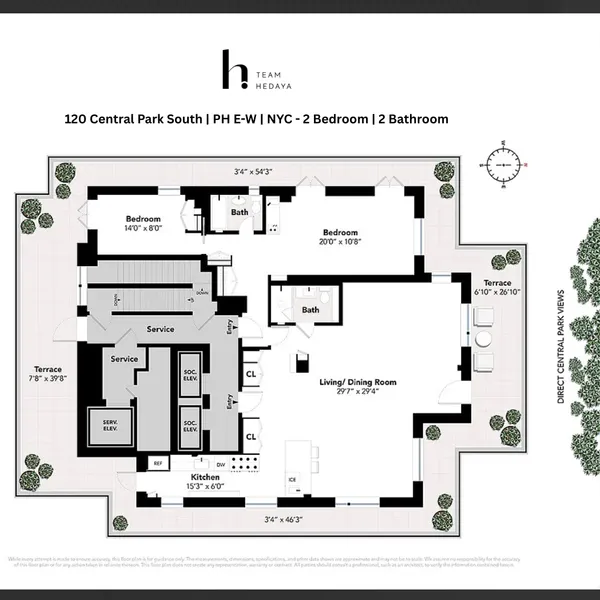 $7,500,000 | 120 Central Park South, Unit PHE/W | Central Park South
