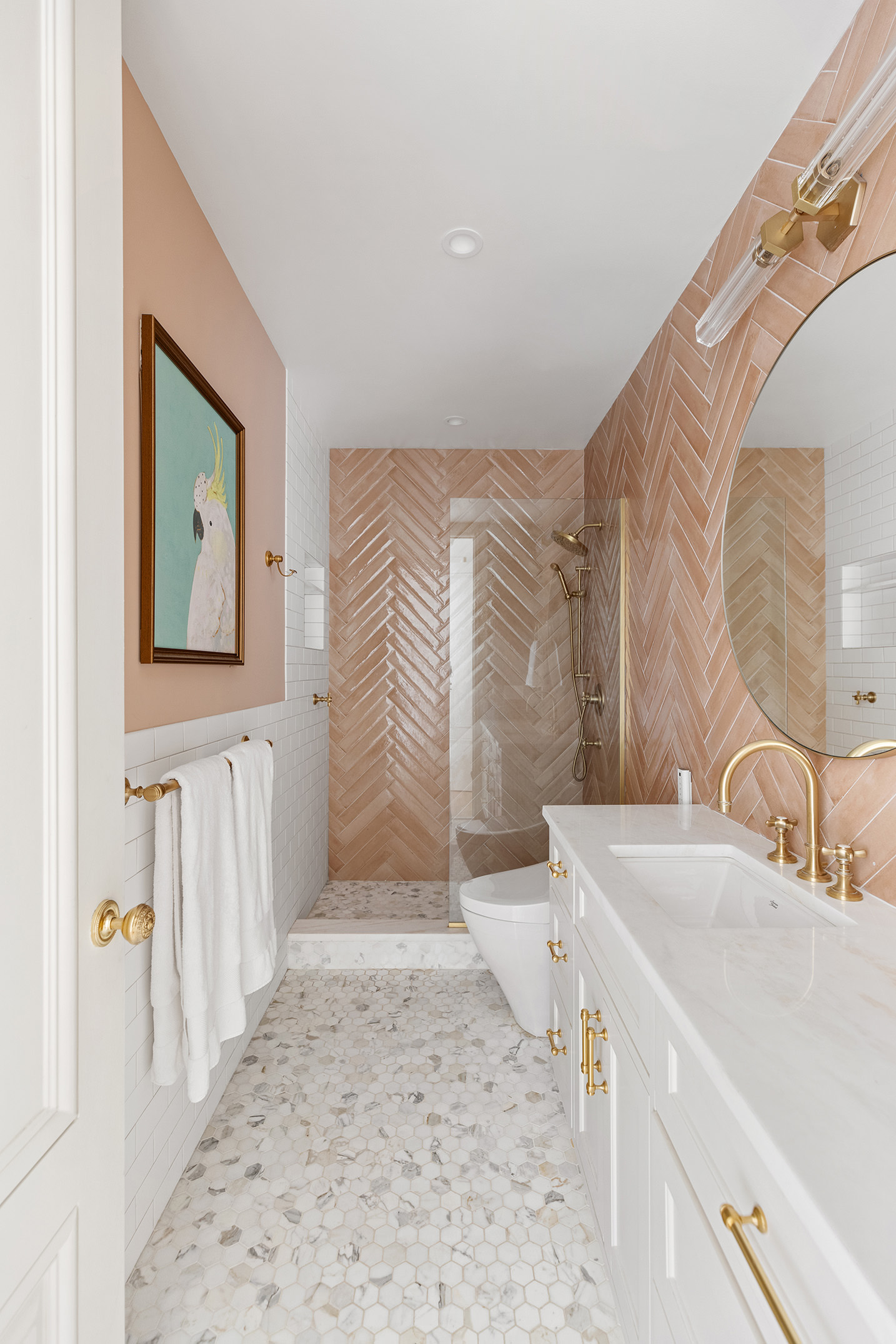 2109 Broadway, Unit 4126 Manhattan, NY 10023 - Photo 7 of 18 a bathroom with a sink a toilet and shower