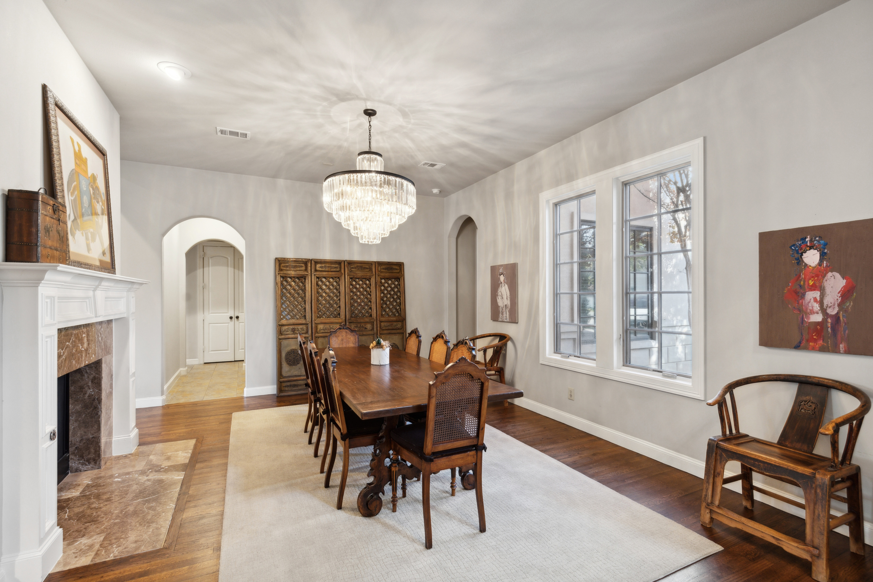 8411 Midway Road Dallas, TX 75209 - Photo 7 of 29 a view of a dining room with furniture window and wooden floor