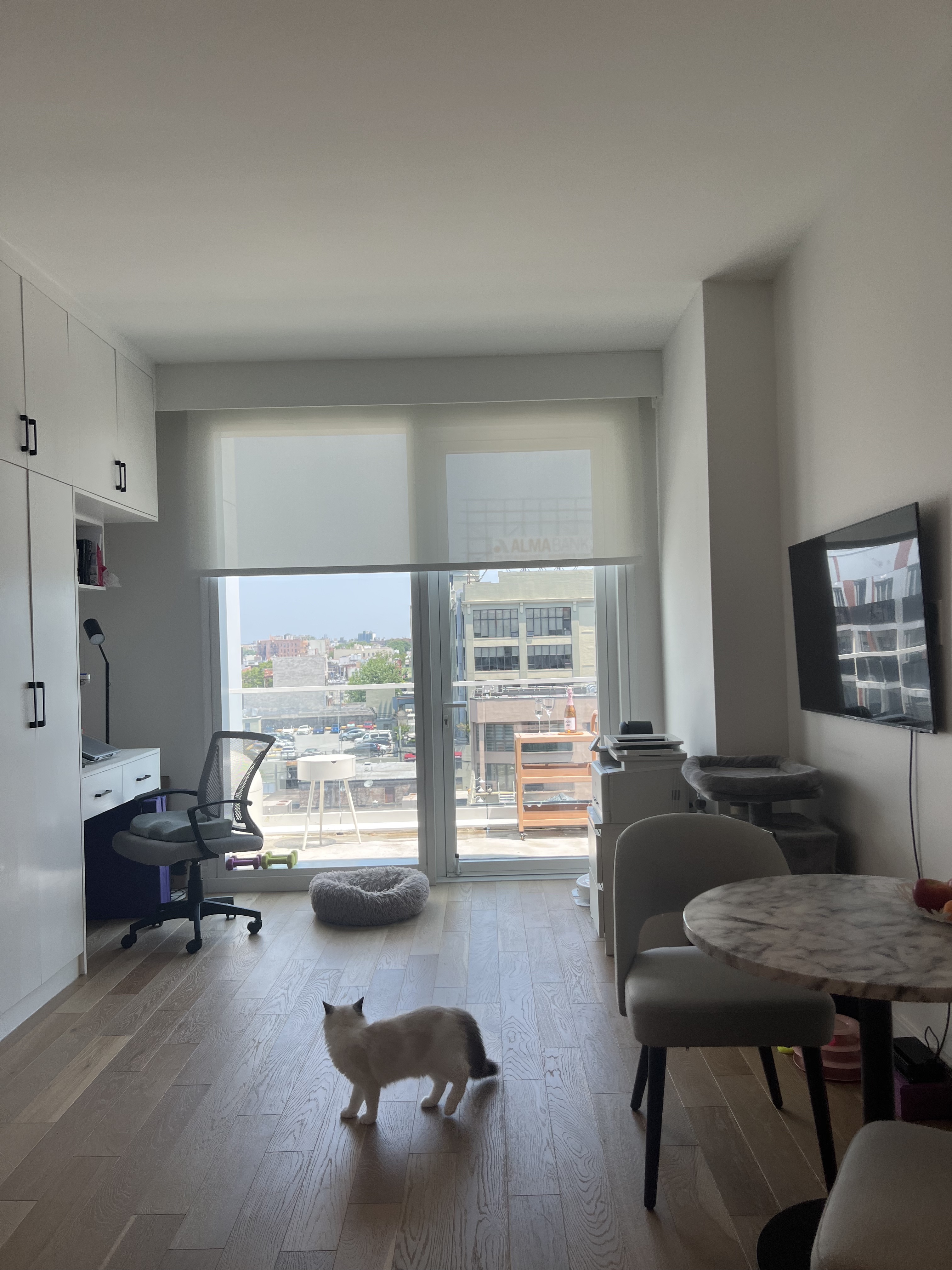 37-34 33rd Street, Unit 7H Queens, NY 11101 - Photo 4 of 18 a living room with furniture and a large window