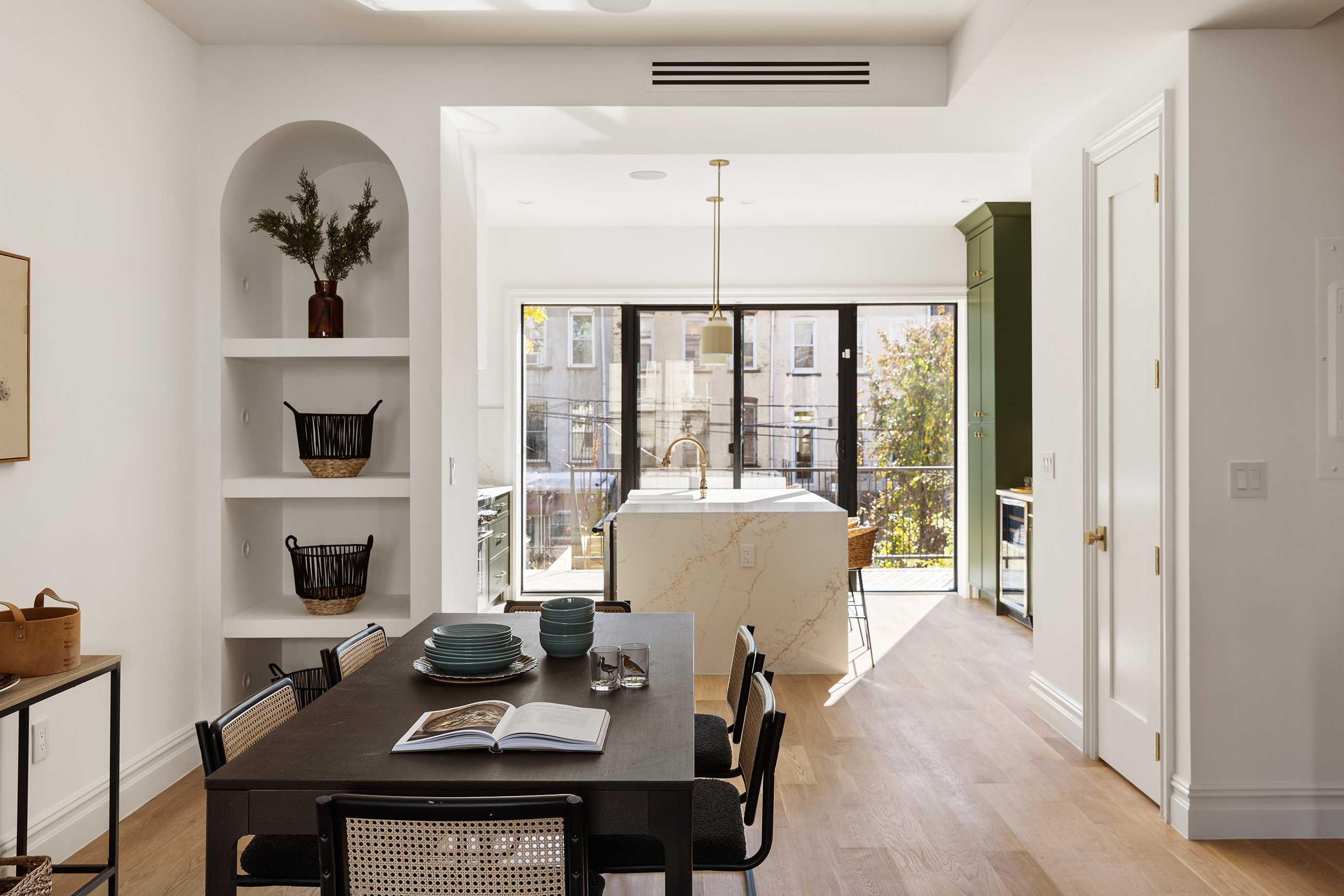 716 Decatur Street Brooklyn, NY 11233 - Photo 4 of 17 a living room with furniture fireplace and flat screen tv