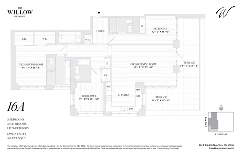 $4,850,000 | 201 East 23rd Street, Unit 16A | Gramercy