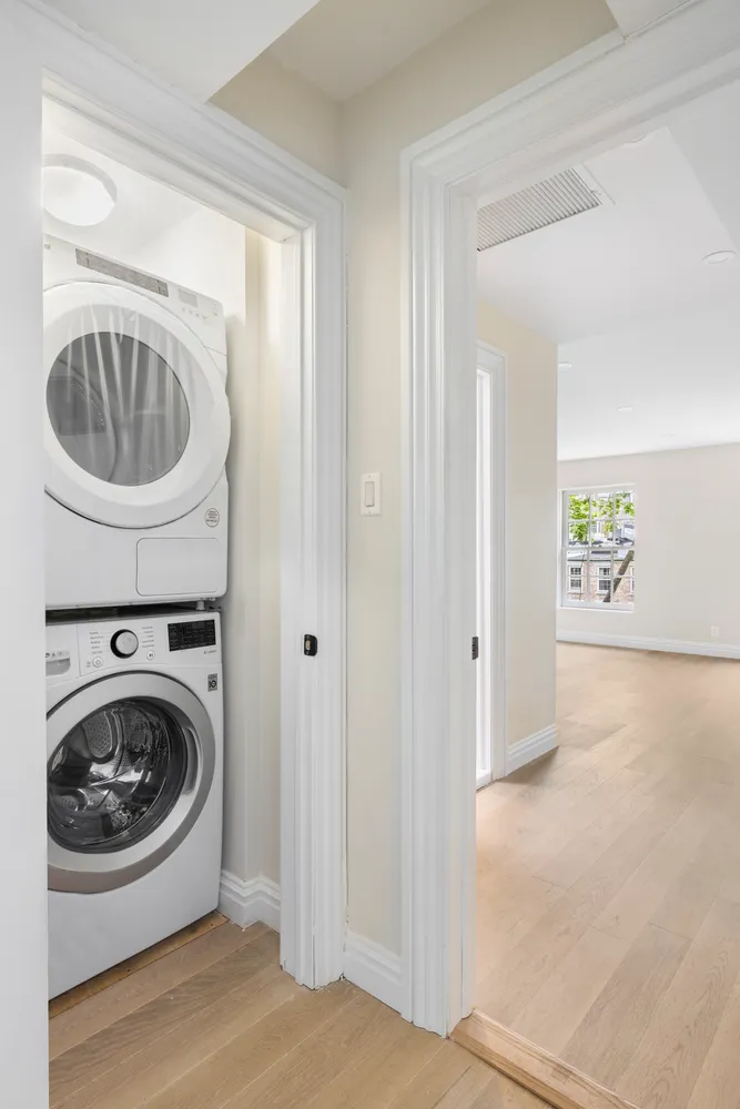 a utility room with a washer and dryer