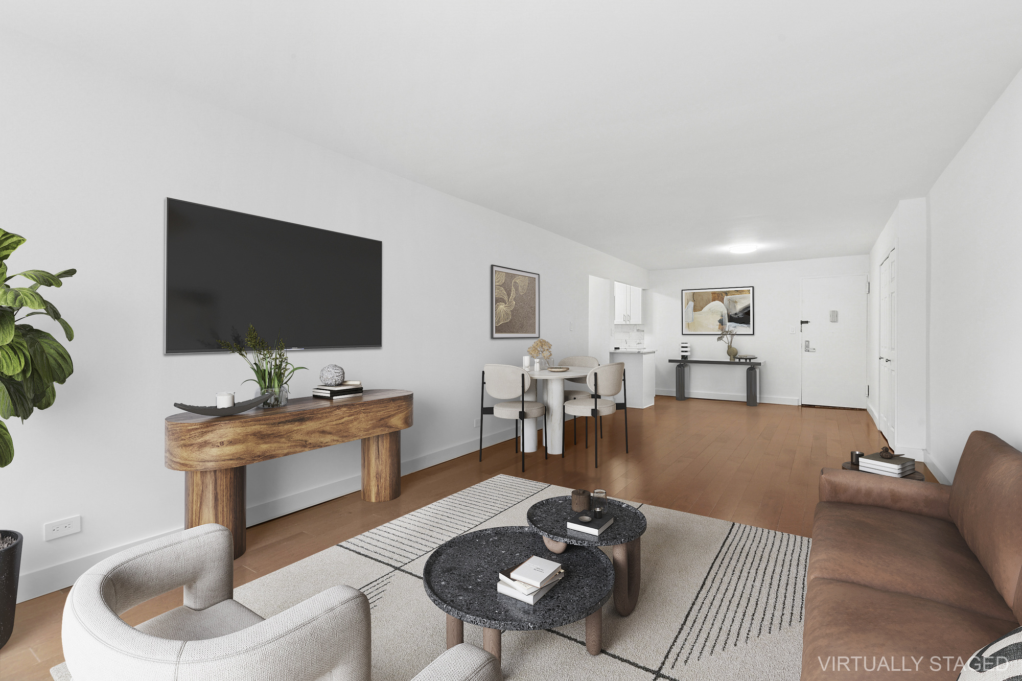 333 East 14th Street, Unit 2C Manhattan, NY 10003 - Photo 4 of 12 a living room with furniture and a flat screen tv