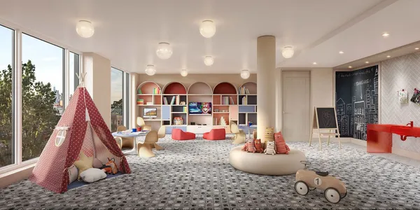 a room with lots of white furniture and a wooden floor