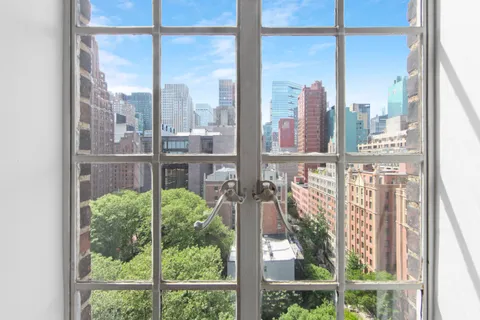 a view of a city from a balcony