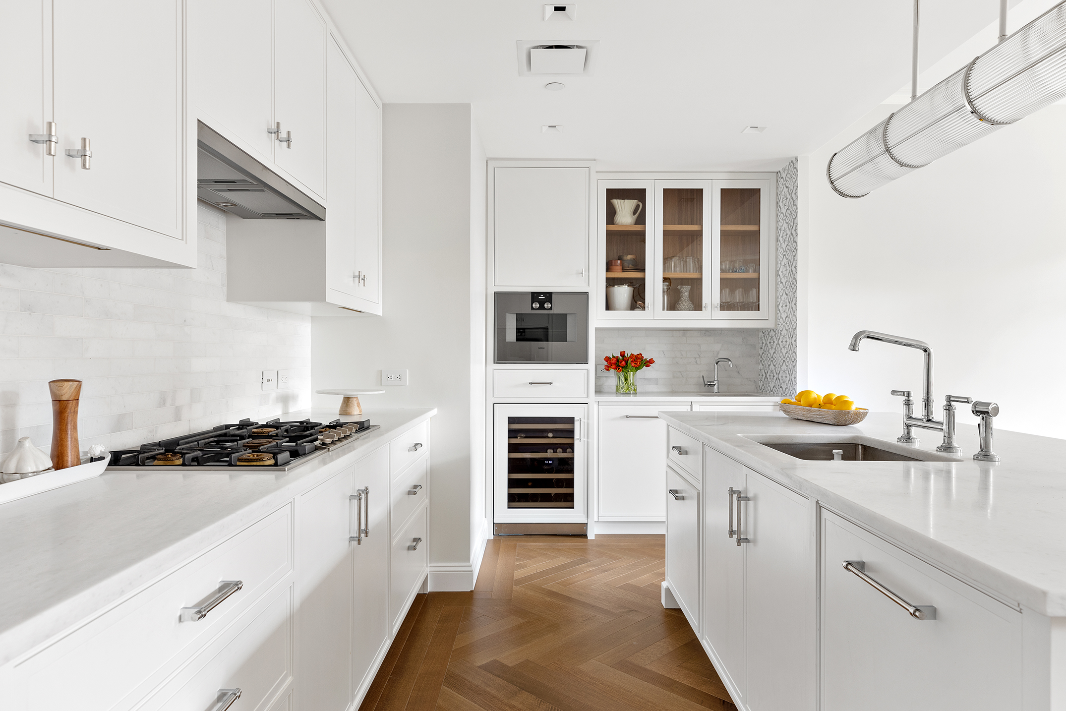 250 West 81st Street, Unit 8B Manhattan, NY 10024 - Photo 5 of 19 a kitchen with stainless steel appliances a stove sink microwave and cabinets