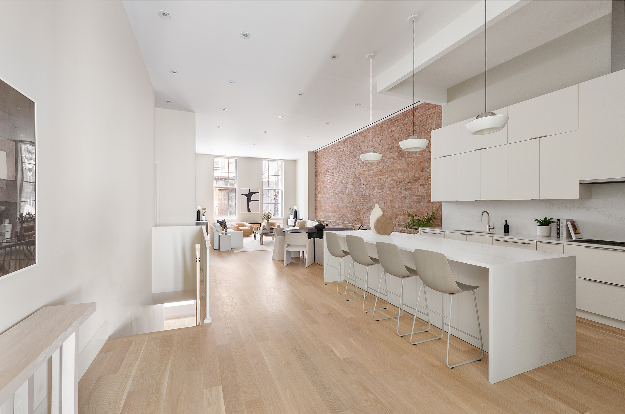 66 Reade Street, Unit TH Manhattan, NY 10007 - Photo 5 of 18 a living room with furniture and a wooden floor