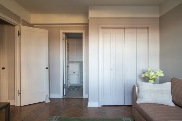 a view of room with window and couch