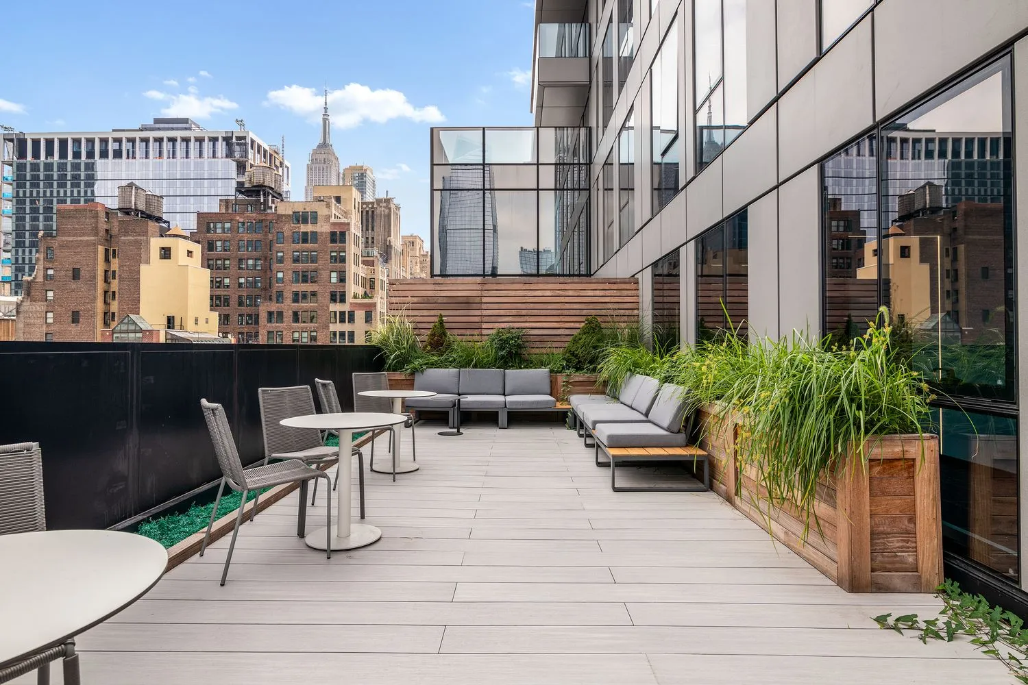 a view of outdoor space with seating space