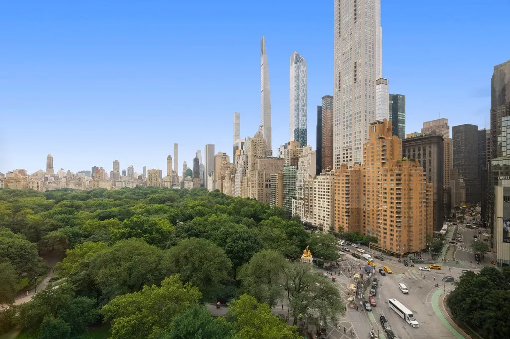 a view of a city with tall buildings