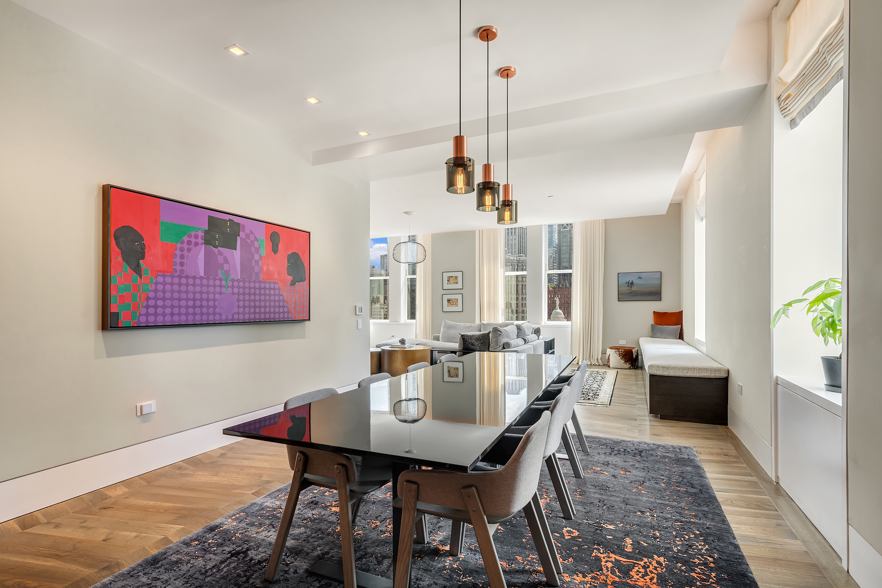 49 Chambers Street, Unit 11D Manhattan, NY 10007 - Photo 6 of 30 a view of a dining room with furniture
