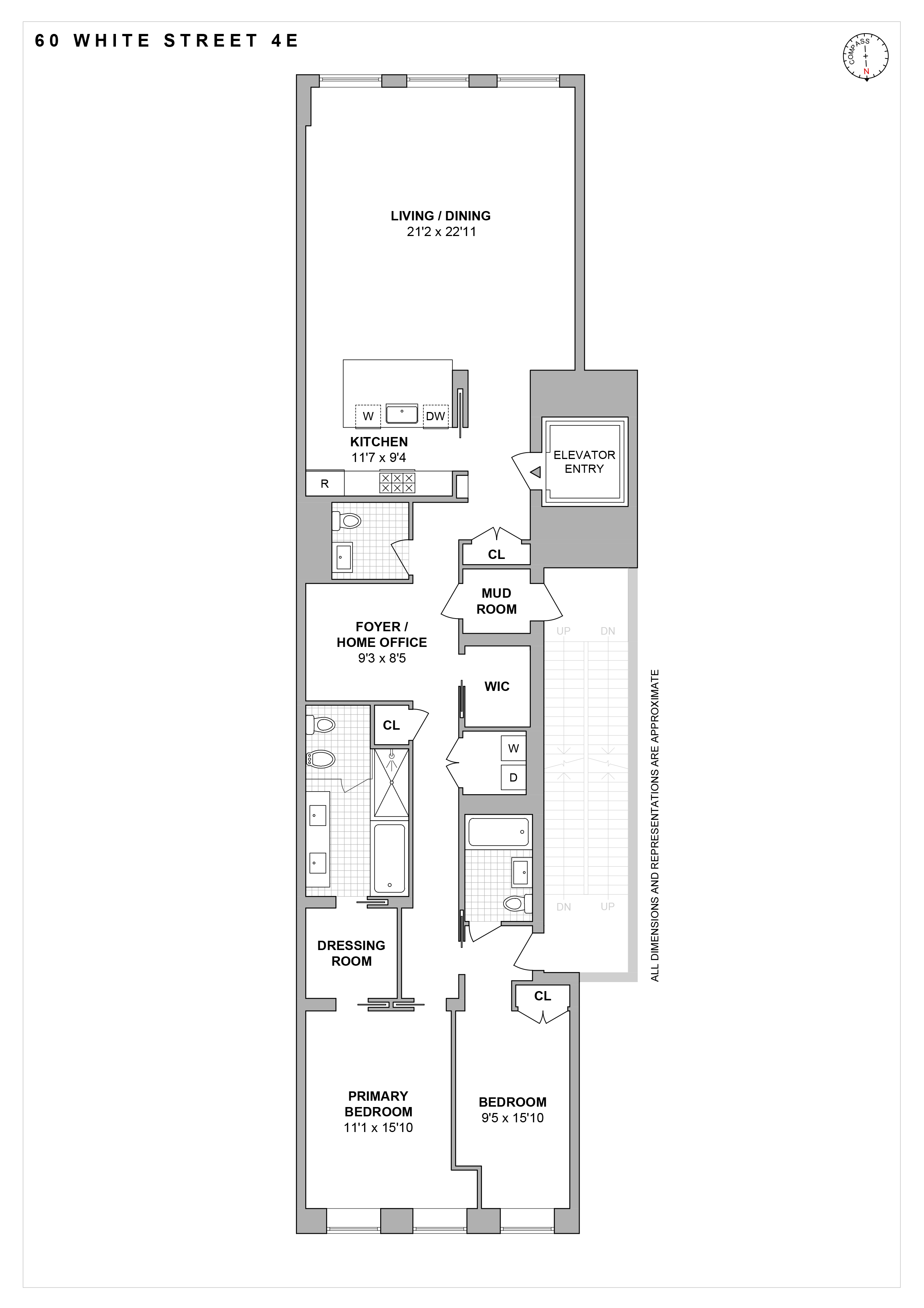 60 White Street, Unit 4E Manhattan, NY 10013 - Photo 19 of 19 a picture of a floor plan