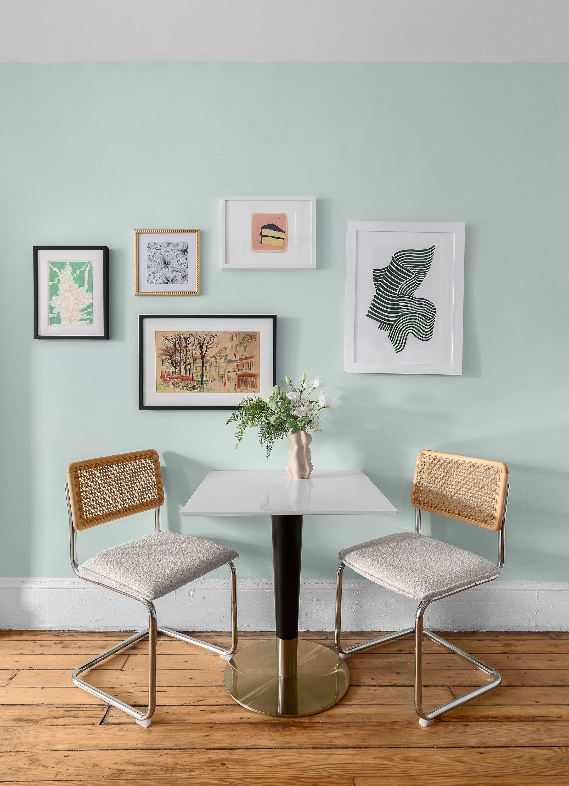 24 Cornelia Street, Unit 13 Manhattan, NY 10014 - Photo 6 of 12 a living room with furniture and a lamp on table with wooden floor