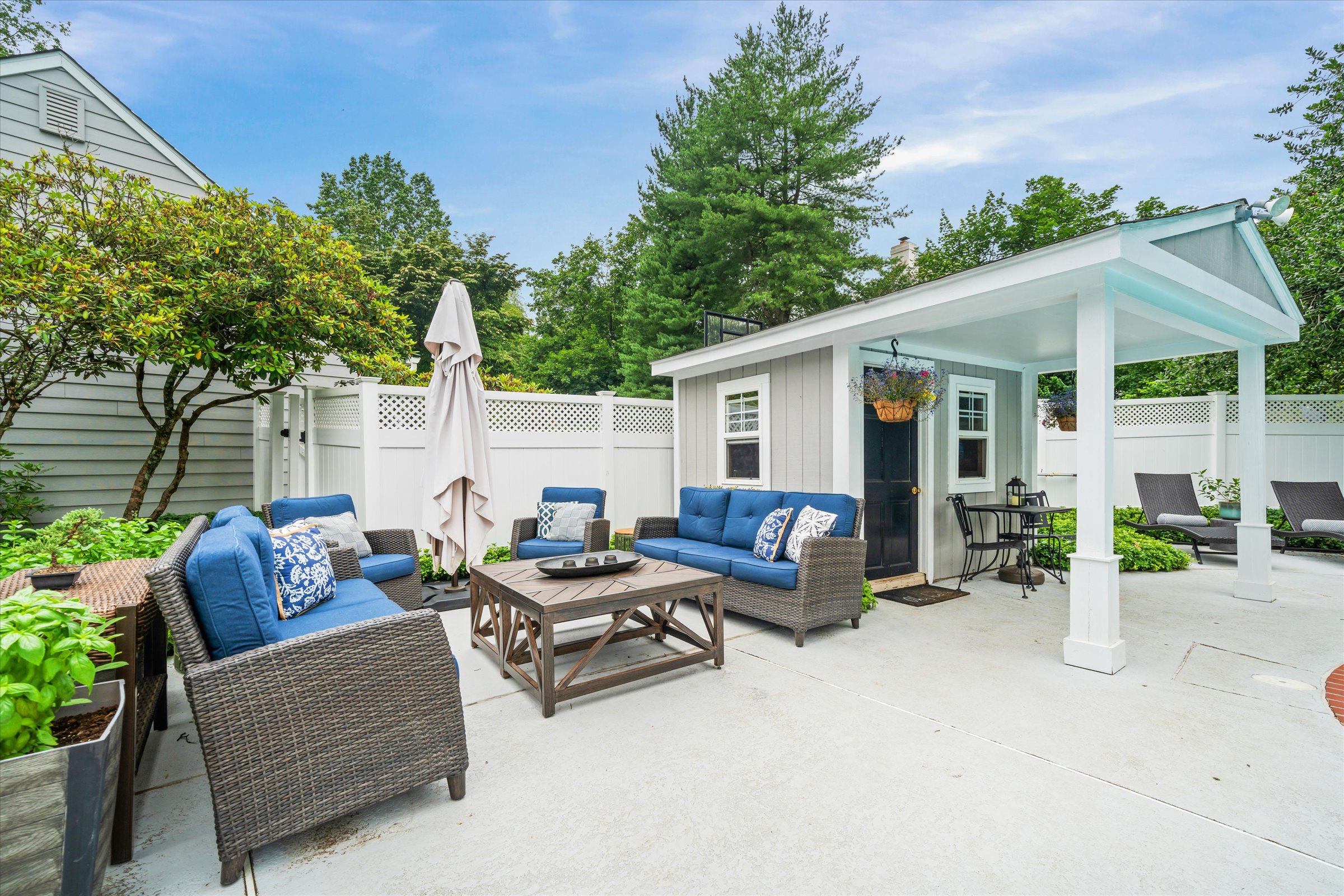 Address Upon Request West Chester, PA 19382 - Photo 64 of 76 a view of a patio with couches and a table and chairs with wooden fence