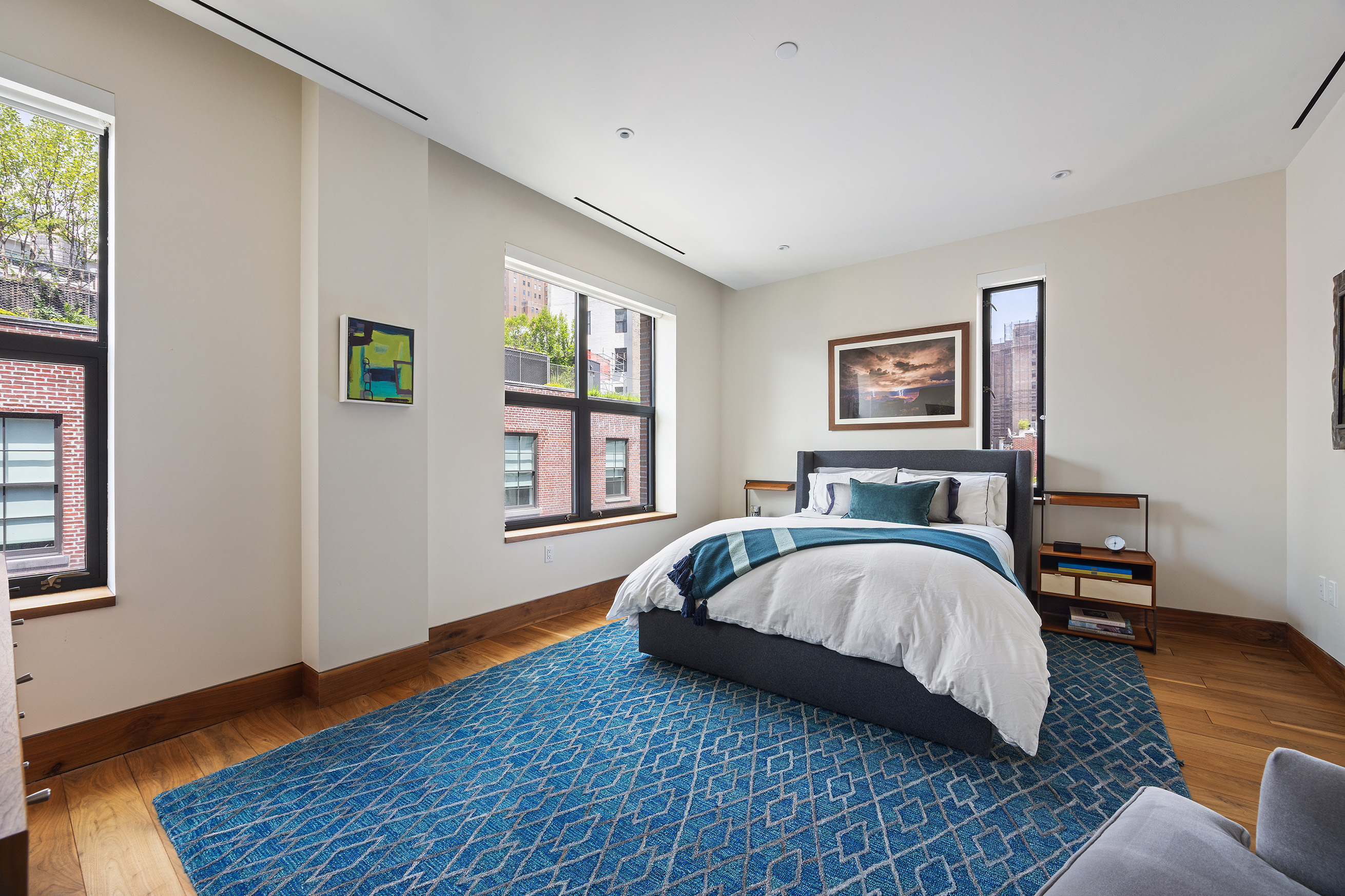 15 Leonard Street, Unit PH Manhattan, NY 10013 - Photo 34 of 37 a spacious bedroom with a bed couch and a window