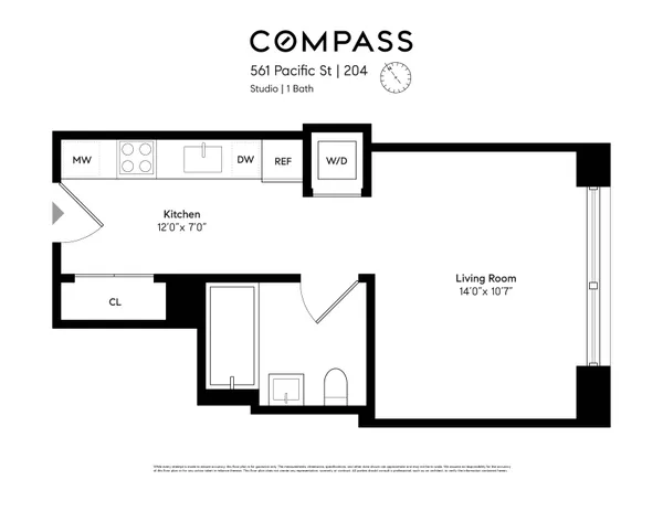 $3,400 | 561 Pacific Street, Unit 204 | Boerum Hill