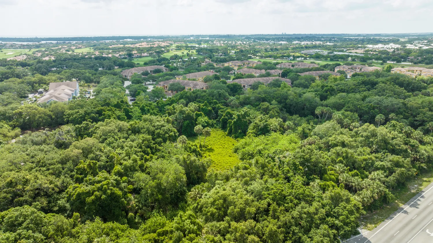 an aerial view of multiple house