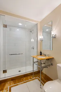 a room with a table and chairs