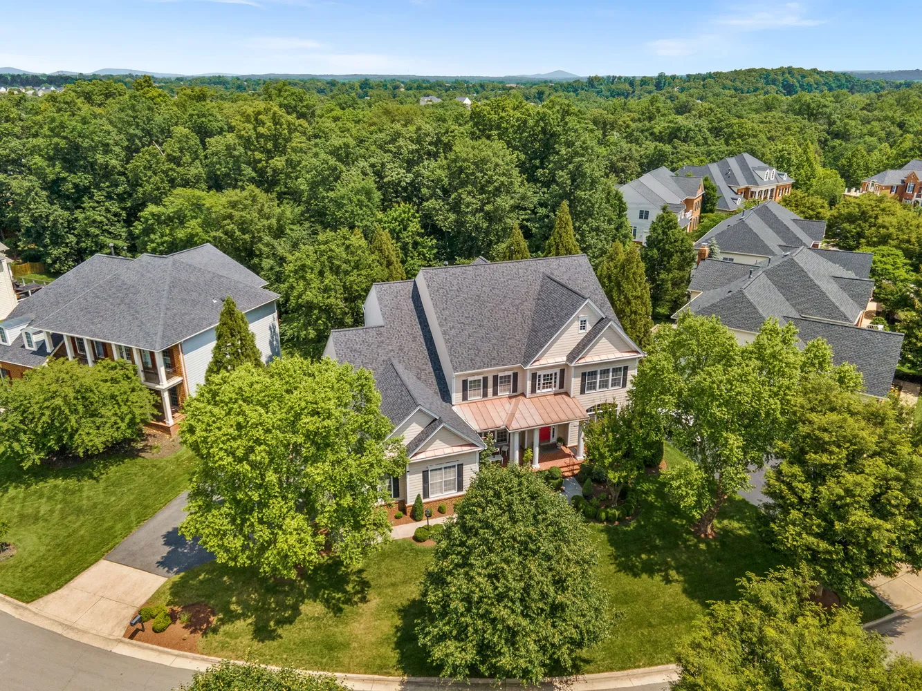 an aerial view of multiple house
