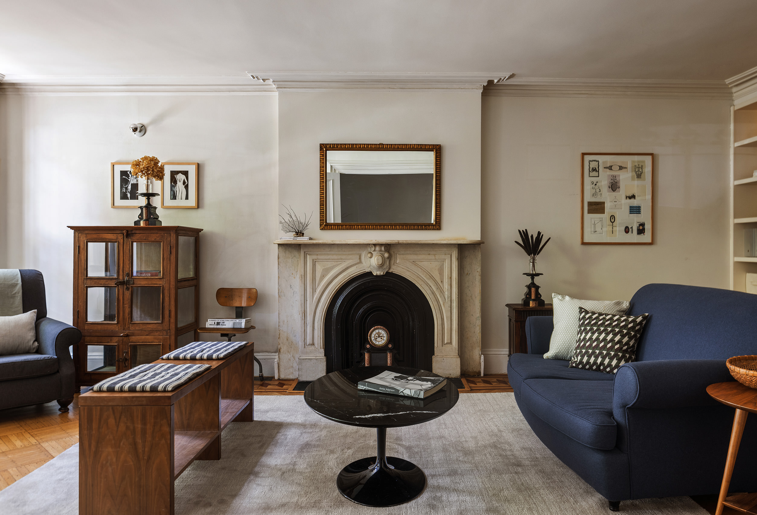 177 Prospect Place Brooklyn, NY 11238 - Photo 19 of 42 a living room with furniture and a fireplace