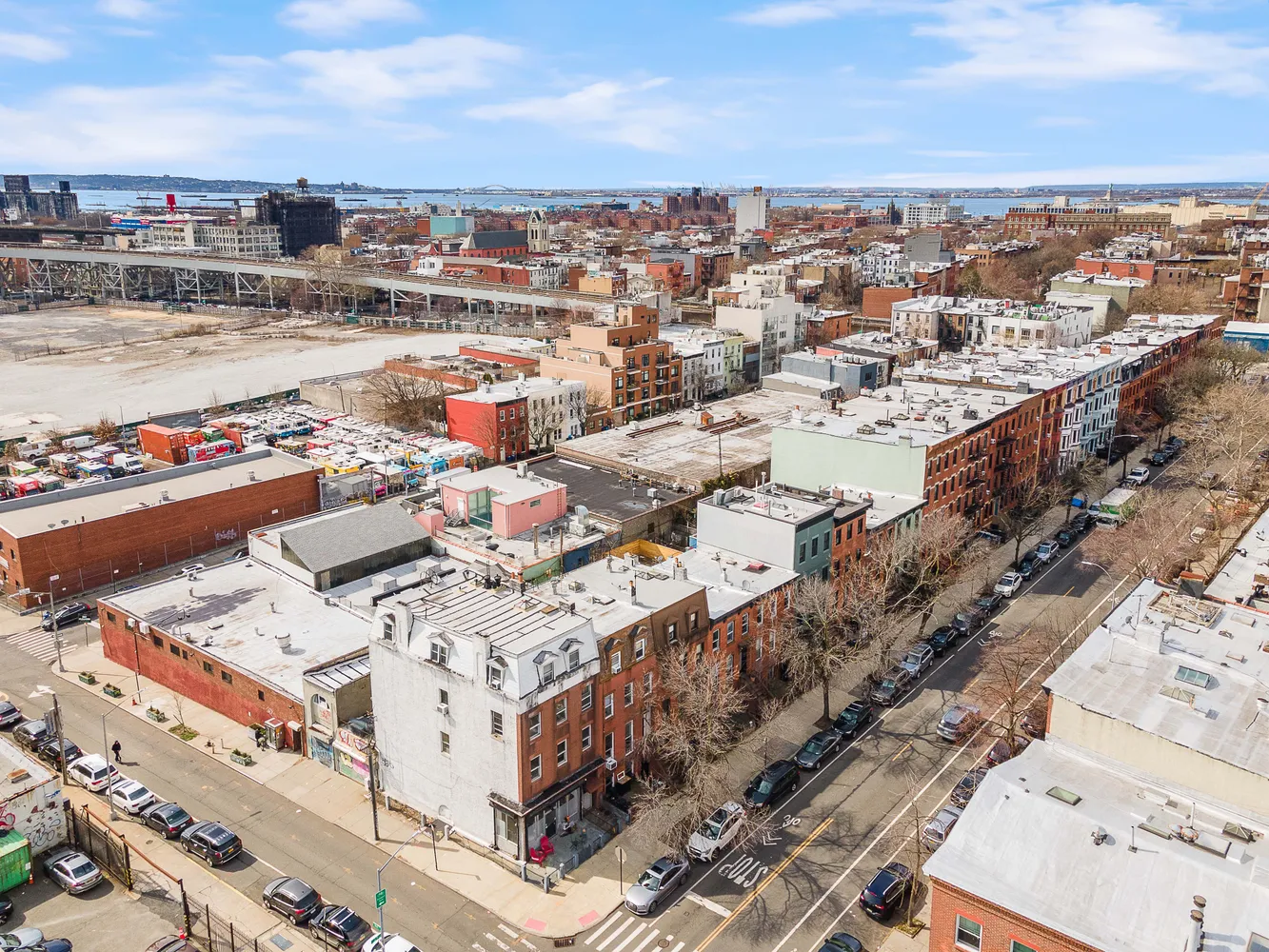 an aerial view of a city