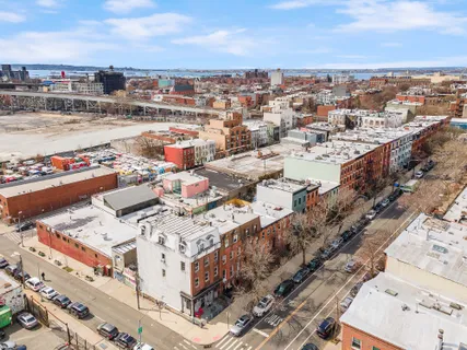 an aerial view of a city