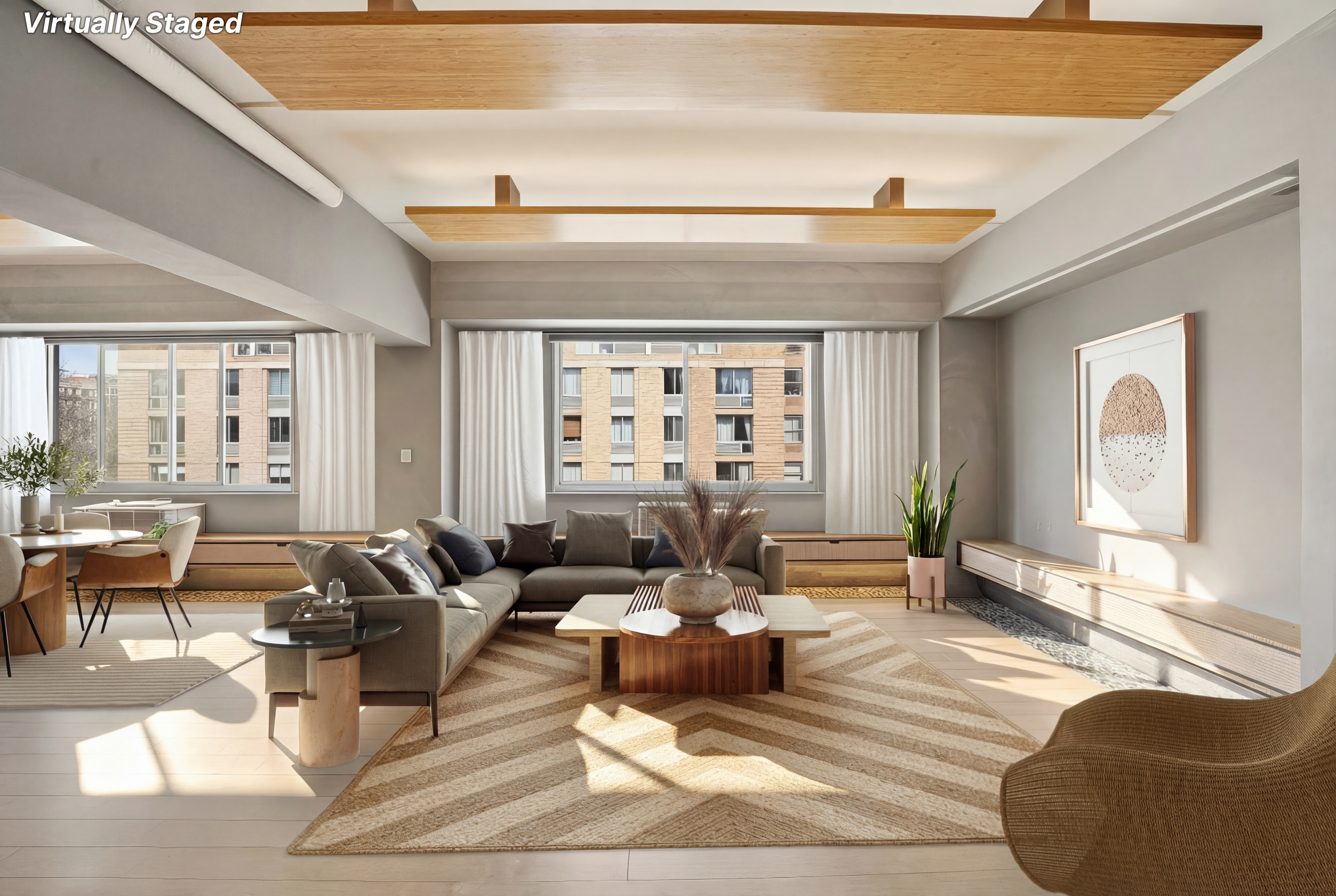300 West 145th Street, Unit 6G Manhattan, NY 10039 - Photo 1 of 19 a living room with furniture and a large window