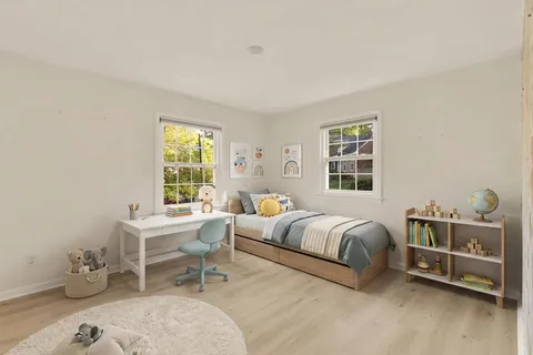 an empty room with a window