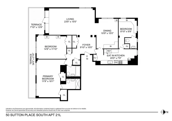 $1,275,000 | 50 Sutton Place South, Unit 21L | Sutton Place