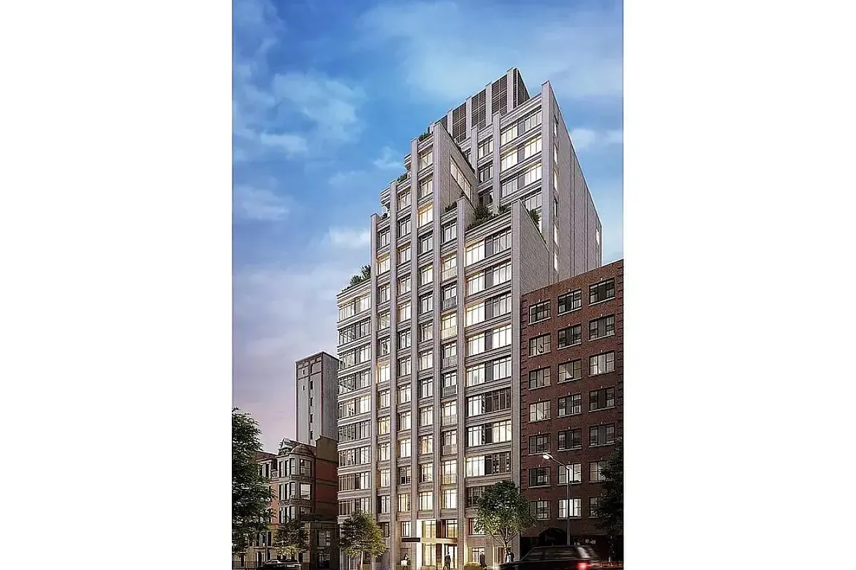 a view of a tall building