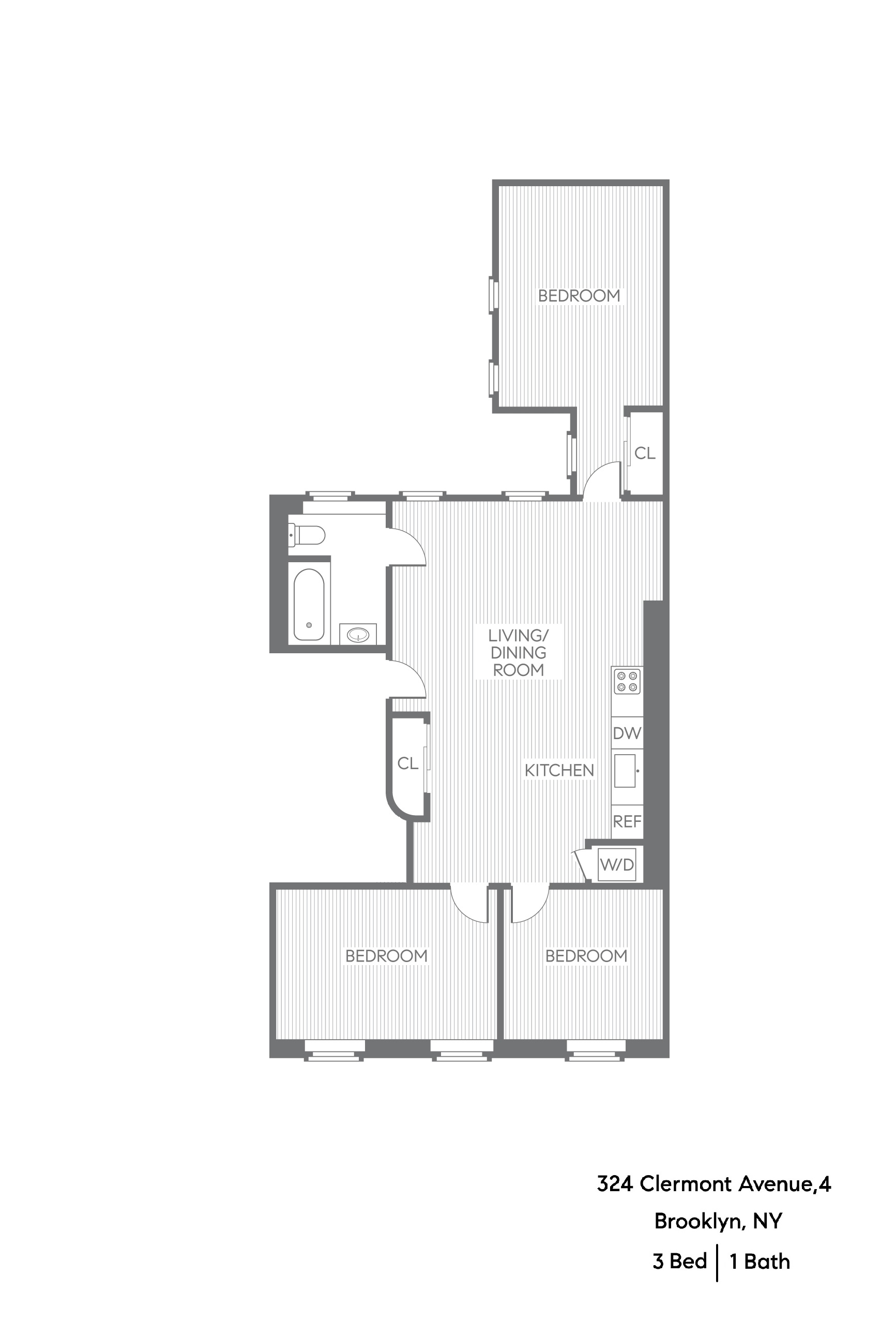 324 Clermont Avenue, Unit 4 Brooklyn, NY 11205 - Photo 9 of 9 a picture of floor plan