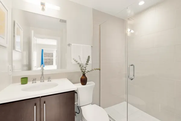 a bathroom with a shower