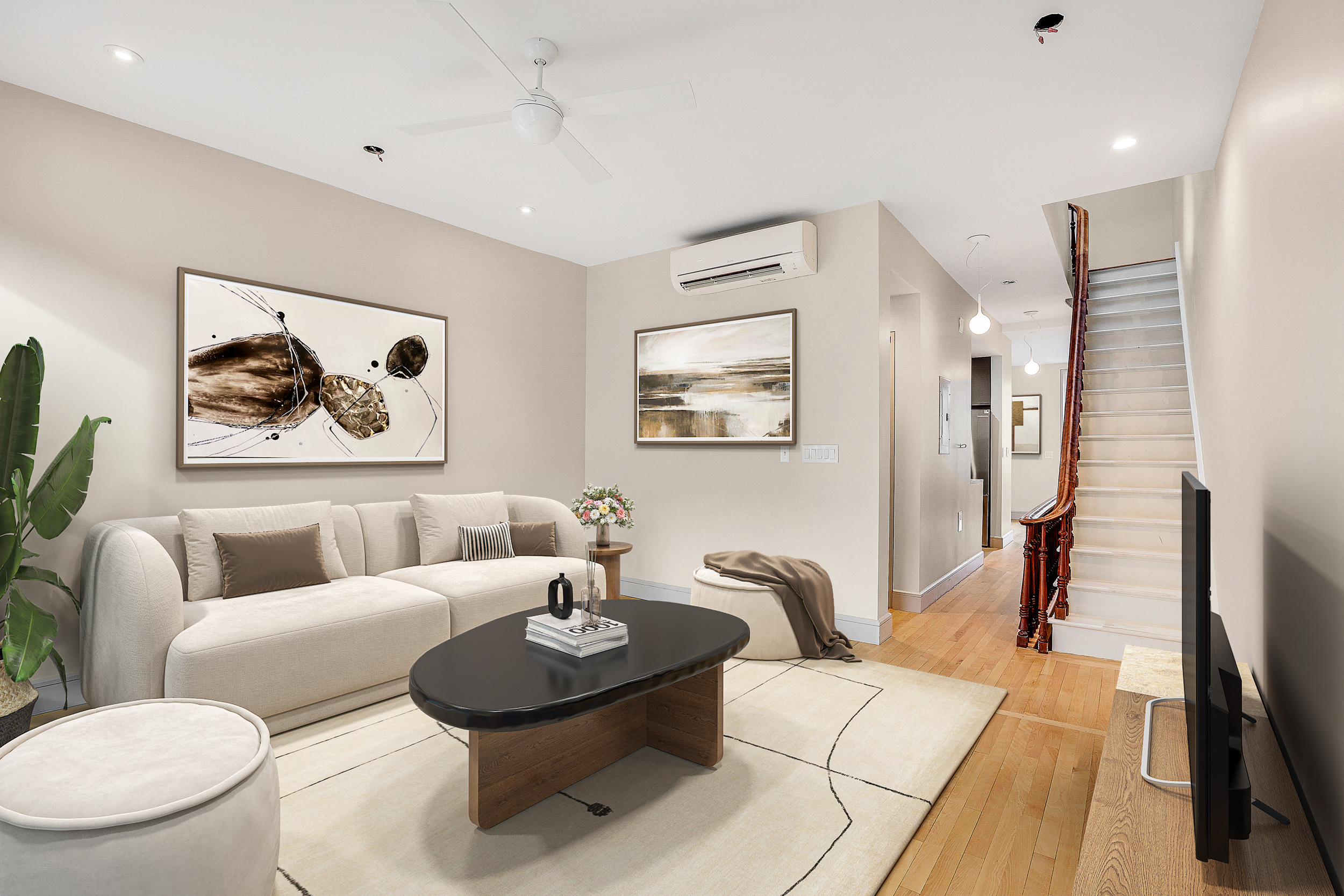 187 President Street, Unit 2 Brooklyn, NY 11231 - Photo 3 of 17 a living room with furniture and a painting on the wall