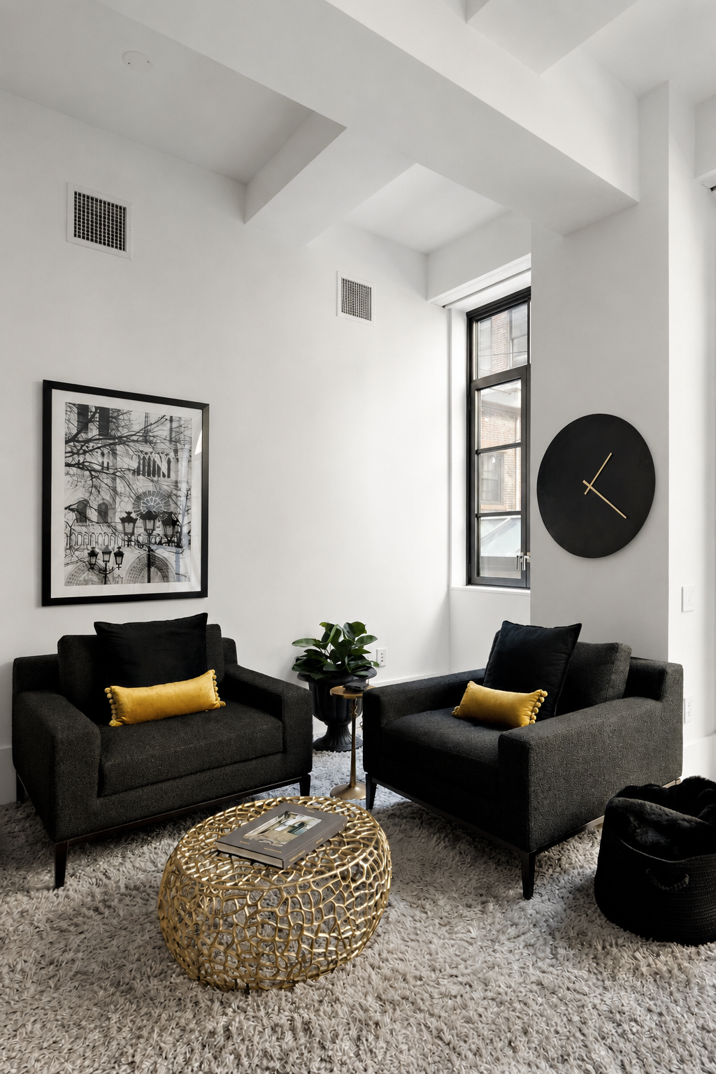 404 Park Avenue South, Unit 3E Manhattan, NY 10016 - Photo 7 of 21 a living room with furniture and a large window